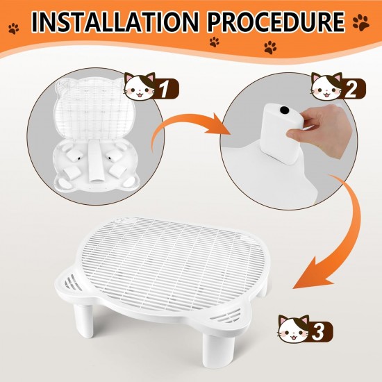 Bartuke Cat Litter Ramp, Cat Stair/Litter Tray Ramp/Cat Catcher Litter Trapper with Filter Function, Easy to Clean, Cat Litter Tray Step Ideal for Kittens and Older Cats Bartuke Cat Litter Ramp, Cat Stair/Litter Tray Ramp/Cat Catcher Litter Trapper with Filter Function, Easy to Clean, Cat Litter Tray Step Ideal for Kittens and Older Cats