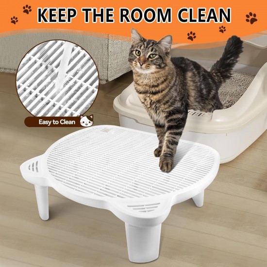 Bartuke Cat Litter Ramp, Cat Stair/Litter Tray Ramp/Cat Catcher Litter Trapper with Filter Function, Easy to Clean, Cat Litter Tray Step Ideal for Kittens and Older Cats Bartuke Cat Litter Ramp, Cat Stair/Litter Tray Ramp/Cat Catcher Litter Trapper with Filter Function, Easy to Clean, Cat Litter Tray Step Ideal for Kittens and Older Cats