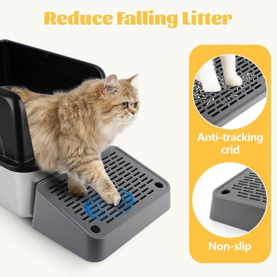 Bartuke Cat Litter Ramp, Cat Stair/Litter Tray Ramp/Cat Catcher Litter Trapper with Filter Function, Easy to Clean, Cat Litter Tray Step Ideal for Kittens and Older Cats Bartuke Cat Litter Ramp, Cat Stair/Litter Tray Ramp/Cat Catcher Litter Trapper with Filter Function, Easy to Clean, Cat Litter Tray Step Ideal for Kittens and Older Cats