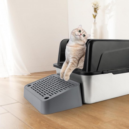 Bartuke Cat Litter Ramp, Cat Stair/Litter Tray Ramp/Cat Catcher Litter Trapper with Filter Function, Easy to Clean, Cat Litter Tray Step Ideal for Kittens and Older Cats Bartuke Cat Litter Ramp, Cat Stair/Litter Tray Ramp/Cat Catcher Litter Trapper with Filter Function, Easy to Clean, Cat Litter Tray Step Ideal for Kittens and Older Cats