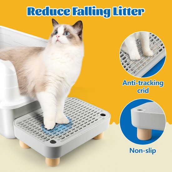 Bartuke Cat Litter Ramp, Cat Stair/Litter Tray Ramp/Cat Catcher Litter Trapper with Filter Function, Easy to Clean, Cat Litter Tray Step Ideal for Kittens and Older Cats Bartuke Cat Litter Ramp, Cat Stair/Litter Tray Ramp/Cat Catcher Litter Trapper with Filter Function, Easy to Clean, Cat Litter Tray Step Ideal for Kittens and Older Cats