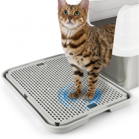 Bartuke Cat Litter Ramp, Cat Stair/Litter Tray Ramp/Cat Catcher Litter Trapper with Filter Function, Easy to Clean, Cat Litter Tray Step Ideal for Kittens and Older Cats Bartuke Cat Litter Ramp, Cat Stair/Litter Tray Ramp/Cat Catcher Litter Trapper with Filter Function, Easy to Clean, Cat Litter Tray Step Ideal for Kittens and Older Cats
