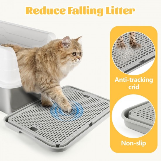 Bartuke Cat Litter Ramp, Cat Stair/Litter Tray Ramp/Cat Catcher Litter Trapper with Filter Function, Easy to Clean, Cat Litter Tray Step Ideal for Kittens and Older Cats Bartuke Cat Litter Ramp, Cat Stair/Litter Tray Ramp/Cat Catcher Litter Trapper with Filter Function, Easy to Clean, Cat Litter Tray Step Ideal for Kittens and Older Cats