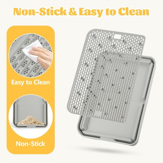 Bartuke Cat Litter Ramp, Cat Stair/Litter Tray Ramp/Cat Catcher Litter Trapper with Filter Function, Easy to Clean, Cat Litter Tray Step Ideal for Kittens and Older Cats Bartuke Cat Litter Ramp, Cat Stair/Litter Tray Ramp/Cat Catcher Litter Trapper with Filter Function, Easy to Clean, Cat Litter Tray Step Ideal for Kittens and Older Cats