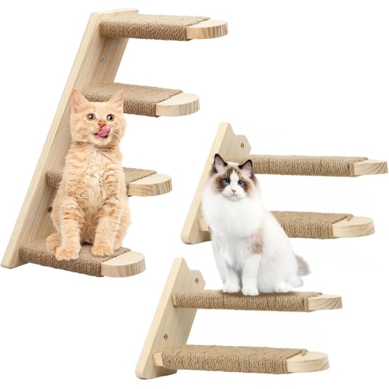 Climbing Wall Cats, Cat Stairs Wall, Cat Stairs with Natural Jute for the Wall, for Cat, Climbing, Play, Lounging Climbing Wall Cats, Cat Stairs Wall, Cat Stairs with Natural Jute for the Wall, for Cat, Climbing, Play, Lounging