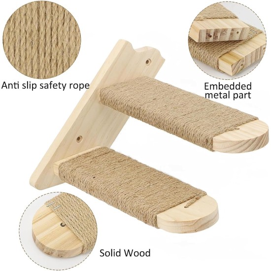 Climbing Wall Cats, Cat Stairs Wall, Cat Stairs with Natural Jute for the Wall, for Cat, Climbing, Play, Lounging Climbing Wall Cats, Cat Stairs Wall, Cat Stairs with Natural Jute for the Wall, for Cat, Climbing, Play, Lounging