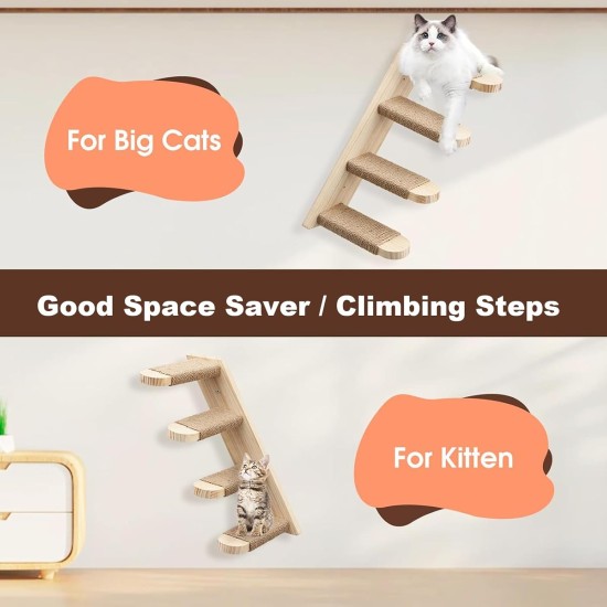 Climbing Wall Cats, Cat Stairs Wall, Cat Stairs with Natural Jute for the Wall, for Cat, Climbing, Play, Lounging Climbing Wall Cats, Cat Stairs Wall, Cat Stairs with Natural Jute for the Wall, for Cat, Climbing, Play, Lounging