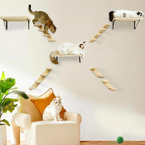 Climbing Wall Cats, Cat Stairs Wall, Cat Stairs with Natural Jute for the Wall, for Cat, Climbing, Play, Lounging Climbing Wall Cats, Cat Stairs Wall, Cat Stairs with Natural Jute for the Wall, for Cat, Climbing, Play, Lounging