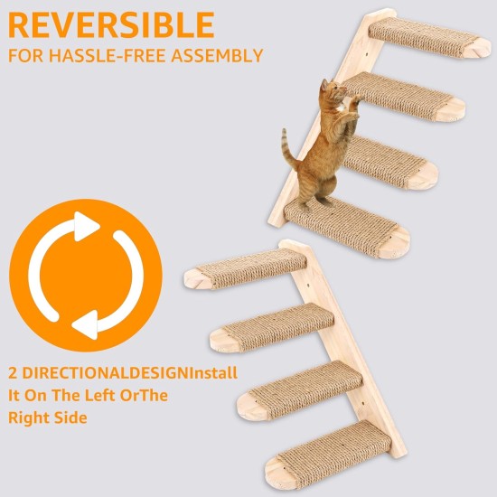 DAJAVE Pack of 2 Climbing Wall Cat Stairs Wall 8 Steps, Cat Ladder with Jute Rope, Cat Boards for the Wall, Cat Stairs, Cat Stairs Climbing Wall Cat for Cat Climbing Play (20 kg Carry) DAJAVE Pack of 2 Climbing Wall Cat Stairs Wall 8 Steps, Cat Ladder with Jute Rope, Cat Boards for the Wall, Cat Stairs, Cat Stairs Climbing Wall Cat for Cat Climbing Play (20 kg Carry)