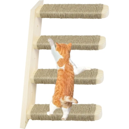 DEMON KILLER Cat Stairs Steps Set of 4 Cat Stairs Extension Climbing Wall for Wall Cat Furniture Handmade Animal Furniture Wooden Step Space-Saving Climbing Aid DEMON KILLER Cat Stairs Steps Set of 4 Cat Stairs Extension Climbing Wall for Wall Cat Furniture Handmade Animal Furniture Wooden Step Space-Saving Climbing Aid