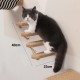FUKUMARU Climbing Wall for Cats, Cat Stairs, Wall Lounger, Made of Solid Rubber Wood, for Cats up to 15 kg, with Jute Rope for Scratching From Left to Right FUKUMARU Climbing Wall for Cats, Cat Stairs, Wall Lounger, Made of Solid Rubber Wood, for Cats up to 15 kg, with Jute Rope for Scratching From Left to Right