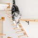 FUKUMARU Climbing Wall for Cats, Cat Stairs, Wall Lounger, Made of Solid Rubber Wood, for Cats up to 15 kg, with Jute Rope for Scratching From Left to Right FUKUMARU Climbing Wall for Cats, Cat Stairs, Wall Lounger, Made of Solid Rubber Wood, for Cats up to 15 kg, with Jute Rope for Scratching From Left to Right