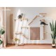 FUKUMARU Climbing Wall for Cats, Cat Stairs, Wall Lounger, Made of Solid Rubber Wood, for Cats up to 15 kg, with Jute Rope for Scratching From Left to Right FUKUMARU Climbing Wall for Cats, Cat Stairs, Wall Lounger, Made of Solid Rubber Wood, for Cats up to 15 kg, with Jute Rope for Scratching From Left to Right