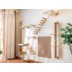 FUKUMARU Climbing Wall for Cats, Cat Stairs, Wall Lounger, Made of Solid Rubber Wood, for Cats up to 15 kg, with Jute Rope for Scratching From Left to Right FUKUMARU Climbing Wall for Cats, Cat Stairs, Wall Lounger, Made of Solid Rubber Wood, for Cats up to 15 kg, with Jute Rope for Scratching From Left to Right