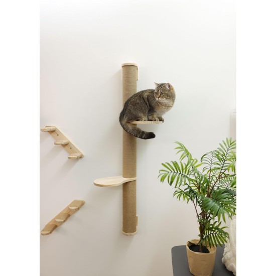 Kerbl Timber 80916 Cat Ladder (Natural Colour L x W 38 x 16.5 cm, Maximum Load 6 kg, with Natural Jute for Wall Mounting, Can be Mounted on Both Sides, Cat Toy, Animal Accessories) Kerbl Timber 80916 Cat Ladder (Natural Colour L x W 38 x 16.5 cm, Maximum Load 6 kg, with Natural Jute for Wall Mounting, Can be Mounted on Both Sides, Cat Toy, Animal Accessories)