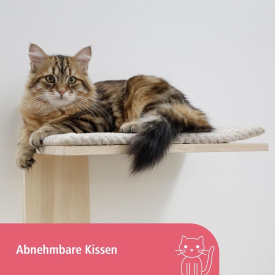 Kerbl Timber 80916 Cat Ladder (Natural Colour L x W 38 x 16.5 cm, Maximum Load 6 kg, with Natural Jute for Wall Mounting, Can be Mounted on Both Sides, Cat Toy, Animal Accessories) Kerbl Timber 80916 Cat Ladder (Natural Colour L x W 38 x 16.5 cm, Maximum Load 6 kg, with Natural Jute for Wall Mounting, Can be Mounted on Both Sides, Cat Toy, Animal Accessories)