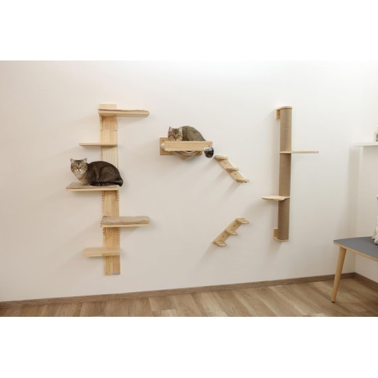 Kerbl Timber 80916 Cat Ladder (Natural Colour L x W 38 x 16.5 cm, Maximum Load 6 kg, with Natural Jute for Wall Mounting, Can be Mounted on Both Sides, Cat Toy, Animal Accessories) Kerbl Timber 80916 Cat Ladder (Natural Colour L x W 38 x 16.5 cm, Maximum Load 6 kg, with Natural Jute for Wall Mounting, Can be Mounted on Both Sides, Cat Toy, Animal Accessories)