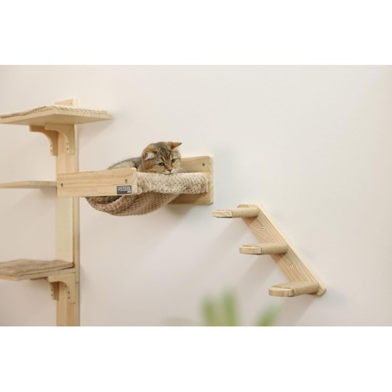 Kerbl Timber 80916 Cat Ladder (Natural Colour L x W 38 x 16.5 cm, Maximum Load 6 kg, with Natural Jute for Wall Mounting, Can be Mounted on Both Sides, Cat Toy, Animal Accessories) Kerbl Timber 80916 Cat Ladder (Natural Colour L x W 38 x 16.5 cm, Maximum Load 6 kg, with Natural Jute for Wall Mounting, Can be Mounted on Both Sides, Cat Toy, Animal Accessories)