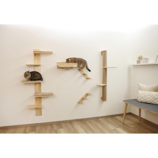 Kerbl Timber 80916 Cat Ladder (Natural Colour L x W 38 x 16.5 cm, Maximum Load 6 kg, with Natural Jute for Wall Mounting, Can be Mounted on Both Sides, Cat Toy, Animal Accessories) Kerbl Timber 80916 Cat Ladder (Natural Colour L x W 38 x 16.5 cm, Maximum Load 6 kg, with Natural Jute for Wall Mounting, Can be Mounted on Both Sides, Cat Toy, Animal Accessories)