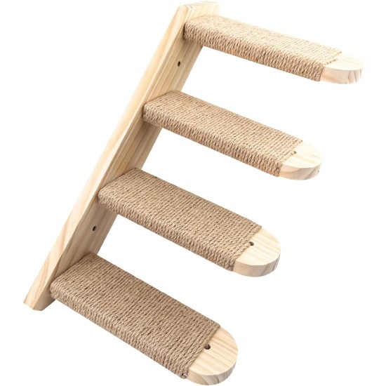 Lectorias Cat Stairs 4 Steps, Cat Ladder with Jute Rope, Cat Stairs Wall, Cat Boards for the Wall, Cat Stairs, Cat Stairs Climbing Wall Cat for Cat Climbing Play (Can Carry 20 kg) Lectorias Cat Stairs 4 Steps, Cat Ladder with Jute Rope, Cat Stairs Wall, Cat Boards for the Wall, Cat Stairs, Cat Stairs Climbing Wall Cat for Cat Climbing Play (Can Carry 20 kg)