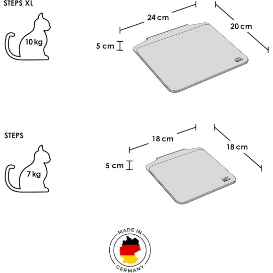 LucyBalu® Steps Cat Stairs Wall Indoor and Outdoor Set of 3 Cat Climbing Wall Park for Cats up to 7 kg Cat Ladder Non-Slip Coating 3 Steps Wall Mounting 18 x 18 cm White LucyBalu® Steps Cat Stairs Wall Indoor and Outdoor Set of 3 Cat Climbing Wall Park for Cats up to 7 kg Cat Ladder Non-Slip Coating 3 Steps Wall Mounting 18 x 18 cm White