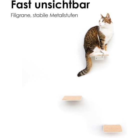 LucyBalu® Steps Cat Stairs Wall Indoor and Outdoor Set of 3 Cat Climbing Wall Park for Cats up to 7 kg Cat Ladder Non-Slip Coating 3 Steps Wall Mounting 18 x 18 cm White LucyBalu® Steps Cat Stairs Wall Indoor and Outdoor Set of 3 Cat Climbing Wall Park for Cats up to 7 kg Cat Ladder Non-Slip Coating 3 Steps Wall Mounting 18 x 18 cm White