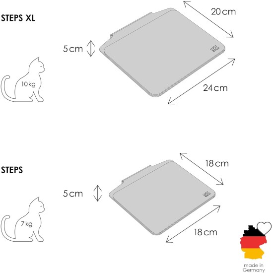LucyBalu® Steps Cat Stairs Wall Indoor and Outdoor Set of 3 Cat Climbing Wall Park for Cats up to 7 kg Cat Ladder Non-Slip Coating 3 Steps Wall Mounting 18 x 18 cm White LucyBalu® Steps Cat Stairs Wall Indoor and Outdoor Set of 3 Cat Climbing Wall Park for Cats up to 7 kg Cat Ladder Non-Slip Coating 3 Steps Wall Mounting 18 x 18 cm White