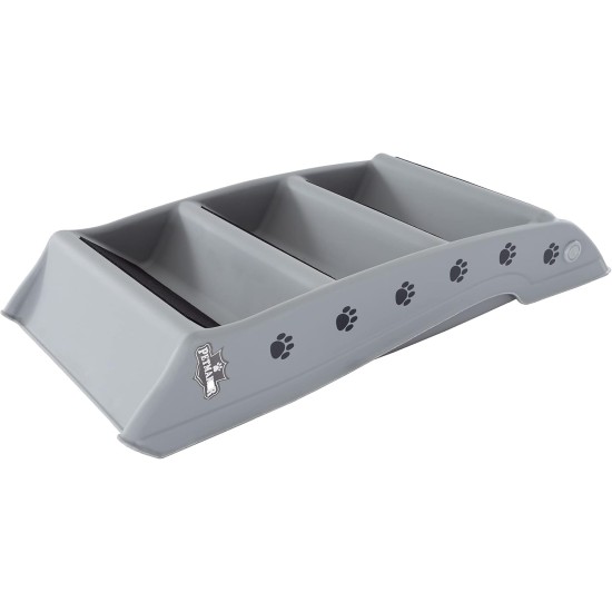 Petmaker Dog Stairs Pet Stairs with 4-Tier Design for Beds, Couch, Car, Pet Stairs for Puppies, Kittens and Small Pets (Grey) Petmaker Dog Stairs Pet Stairs with 4-Tier Design for Beds, Couch, Car, Pet Stairs for Puppies, Kittens and Small Pets (Grey)