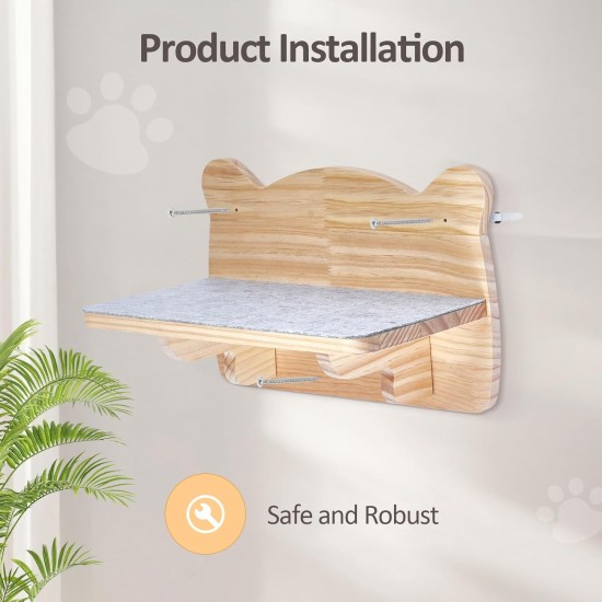 Ricyea Climbing Wall Cat Set, 3 Climbing Levels, Cat Stairs Wall, Cat Furniture Made of Solid Wood for Cats Climbing, Playing, Wall Furniture Cat Wall Shelves up to 35 kg Ricyea Climbing Wall Cat Set, 3 Climbing Levels, Cat Stairs Wall, Cat Furniture Made of Solid Wood for Cats Climbing, Playing, Wall Furniture Cat Wall Shelves up to 35 kg