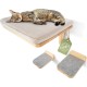 WOOWOOD® Cat Climbing Wall Including 2 x Cat Stairs Wall [Extremely Stable] Cat Wall Elements, Cat Scratching Post Wall, Cat Hammock, Cat Wall, Cat Wall Scratching Post, Cat Furniture, Climbing Wall