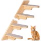 Wall Mounted Cat Climbing Shelf - Wooden Four Step Stairs Covered with Plush - Furniture for Climbing, Sleeping and Playing