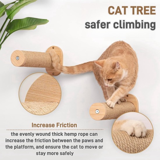 Wooden Cat Stairs, Cat Ladder with Jute Rope, Cat Stairs Wall, Cat Boards for the Wall, Cat Stairs, Cat Stairs Climbing Wall Cat for Cat Climbing Play (2 Steps) Wooden Cat Stairs, Cat Ladder with Jute Rope, Cat Stairs Wall, Cat Boards for the Wall, Cat Stairs, Cat Stairs Climbing Wall Cat for Cat Climbing Play (2 Steps)