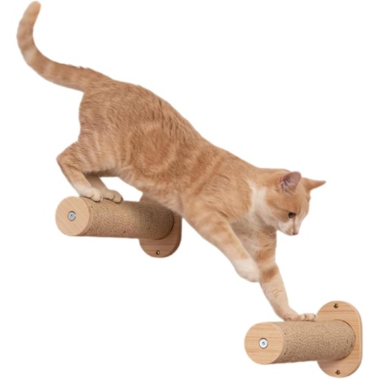 Wooden Cat Stairs, Cat Ladder with Jute Rope, Cat Stairs Wall, Cat Boards for the Wall, Cat Stairs, Cat Stairs Climbing Wall Cat for Cat Climbing Play (2 Steps) Wooden Cat Stairs, Cat Ladder with Jute Rope, Cat Stairs Wall, Cat Boards for the Wall, Cat Stairs, Cat Stairs Climbing Wall Cat for Cat Climbing Play (2 Steps)