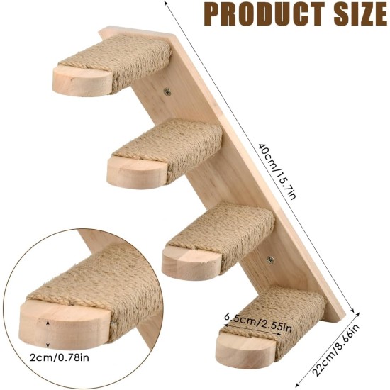 YOPEUC Climbing Wall Cats, Cat Stairs Wall Scratching Post Wall Cat Ladder, Cat Stairs Cat Ladder Cat Wall Furniture Cat Climbing Shelf for Climbing Sleeping Play YOPEUC Climbing Wall Cats, Cat Stairs Wall Scratching Post Wall Cat Ladder, Cat Stairs Cat Ladder Cat Wall Furniture Cat Climbing Shelf for Climbing Sleeping Play