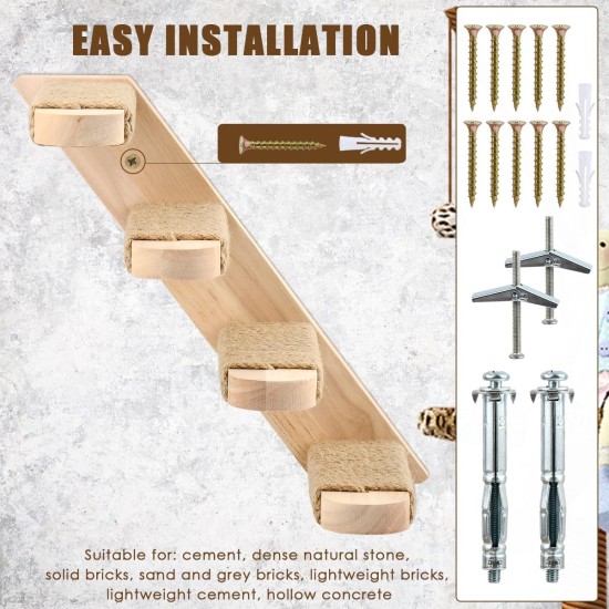YOPEUC Climbing Wall Cats, Cat Stairs Wall Scratching Post Wall Cat Ladder, Cat Stairs Cat Ladder Cat Wall Furniture Cat Climbing Shelf for Climbing Sleeping Play YOPEUC Climbing Wall Cats, Cat Stairs Wall Scratching Post Wall Cat Ladder, Cat Stairs Cat Ladder Cat Wall Furniture Cat Climbing Shelf for Climbing Sleeping Play