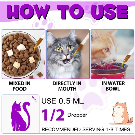 15-in-1 Multivitamin Drops for Cats, Vitamins and Supplements - Liquid Multivitamins for Cats Support Immune Health and Hip and Joint Health 15-in-1 Multivitamin Drops for Cats, Vitamins and Supplements - Liquid Multivitamins for Cats Support Immune Health and Hip and Joint Health