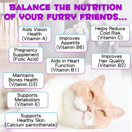 15-in-1 Multivitamin Drops for Cats, Vitamins and Supplements - Liquid Multivitamins for Cats Support Immune Health and Hip and Joint Health 15-in-1 Multivitamin Drops for Cats, Vitamins and Supplements - Liquid Multivitamins for Cats Support Immune Health and Hip and Joint Health
