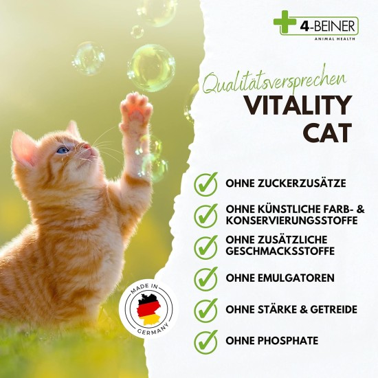 4-BEINER Vitality CAT Comparison Winner, 11 Vitamins for Cats Plus Omega 3, Omega 6, Zinc, Selenium, Manganese, Copper, Iron, Taurine, Multivitamins Cat 4-BEINER Vitality CAT Comparison Winner, 11 Vitamins for Cats Plus Omega 3, Omega 6, Zinc, Selenium, Manganese, Copper, Iron, Taurine, Multivitamins Cat