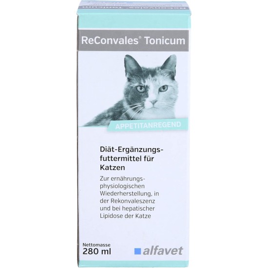Alfavet ReConvales Tonicum Cat | 280 ml | Diet Supplementary Food for Cats | For Nutritional Restoration and Hepatic Lipidosis Alfavet ReConvales Tonicum Cat | 280 ml | Diet Supplementary Food for Cats | For Nutritional Restoration and Hepatic Lipidosis