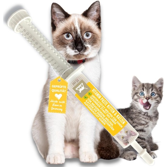 Cat Vitamins - Multi Vitamin Paste for Cats 15 ml I Vitamin B Complex High Dose I B Vitamin with A B1 B2 B6 C D I Vitamins for Cat Plus Biotin I Multivitamin Paste Cat for Immune System Cat Vitamins - Multi Vitamin Paste for Cats 15 ml I Vitamin B Complex High Dose I B Vitamin with A B1 B2 B6 C D I Vitamins for Cat Plus Biotin I Multivitamin Paste Cat for Immune System