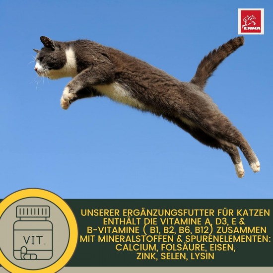 EMMA Cat Vitamins I Multi Vitamins for Cats 100 ml I Vitamin B Complex I B Vitamins with A Vitamin B12 D3 E & Minerals I Folic Acid Iron & L Lysine Cat I Multivitamin Complex Immune System Strengthen EMMA Cat Vitamins I Multi Vitamins for Cats 100 ml I Vitamin B Complex I B Vitamins with A Vitamin B12 D3 E & Minerals I Folic Acid Iron & L Lysine Cat I Multivitamin Complex Immune System Strengthen