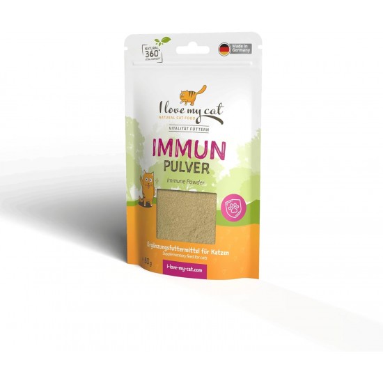 I Love My Cat Dietary Supplement for Cats with Carefully Matched Composition, Formulated by Veterinarians, No Artificial Additives, Immune Powder, 80 g I Love My Cat Dietary Supplement for Cats with Carefully Matched Composition, Formulated by Veterinarians, No Artificial Additives, Immune Powder, 80 g