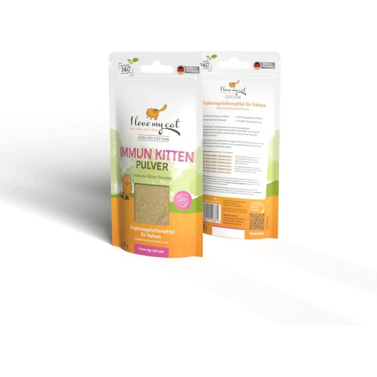 I Love My Cat Immune Powder Kitten - 35g Dietary Supplement to Support Young Cats Immune System Contains Essential Vitamins and Amino Acids I Love My Cat Immune Powder Kitten - 35g Dietary Supplement to Support Young Cats Immune System Contains Essential Vitamins and Amino Acids
