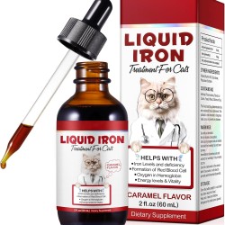 Liquid Iron Preparations for Cats, 60 ml Cat Vitamins and Supplements with Vitamin C and B12, Supports Anemia, Promotes Blood Health, Helps in the Formation of Red Blood Cells Liquid Iron Preparations for Cats, 60 ml Cat Vitamins and Supplements with Vitamin C and B12, Supports Anemia, Promotes Blood Health, Helps in the Formation of Red Blood Cells