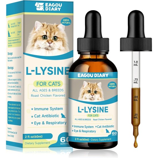Lysine Cat - L-Lysine Drops for Cats and Kittens, Kittens Immune System, Runny Nose, Relief of Allergies, Sneezing, Dietary Supplements with Vitamins and Minerals, Colostrum, Taurine Lysine Cat - L-Lysine Drops for Cats and Kittens, Kittens Immune System, Runny Nose, Relief of Allergies, Sneezing, Dietary Supplements with Vitamins and Minerals, Colostrum, Taurine