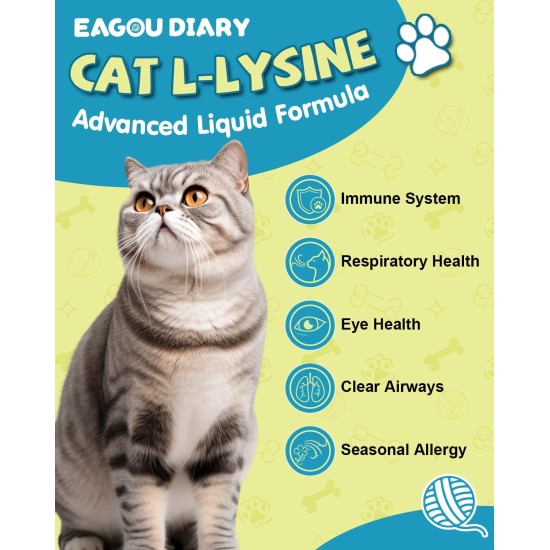Lysine Cat - L-Lysine Drops for Cats and Kittens, Kittens Immune System, Runny Nose, Relief of Allergies, Sneezing, Dietary Supplements with Vitamins and Minerals, Colostrum, Taurine Lysine Cat - L-Lysine Drops for Cats and Kittens, Kittens Immune System, Runny Nose, Relief of Allergies, Sneezing, Dietary Supplements with Vitamins and Minerals, Colostrum, Taurine