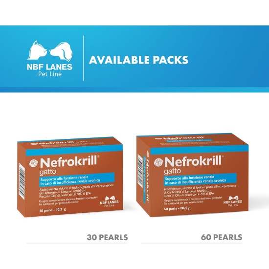 Nefrokrill Cat 30 Soft Gel Beads Support Kidney Function for Chronic Kidney Insufficiency for Adult and Older Cats Nefrokrill Cat 30 Soft Gel Beads Support Kidney Function for Chronic Kidney Insufficiency for Adult and Older Cats