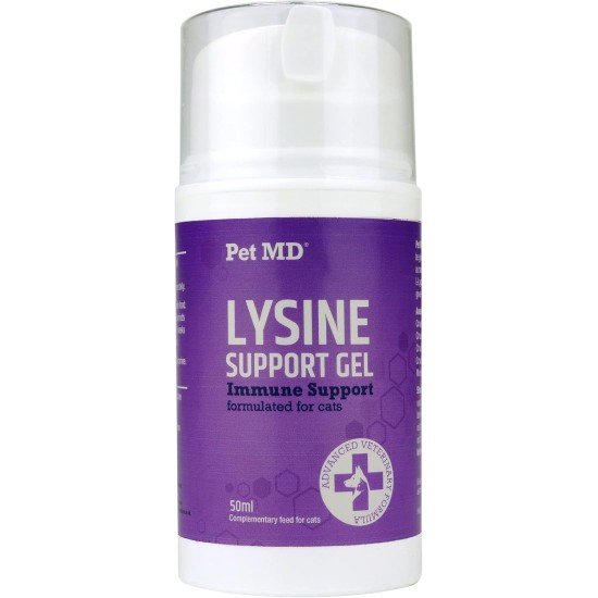 Pet MD Lysine Gel for Cats, L Lysine, Cat Allergy and Immunodeficiency Support Elementary Support Pet Supplies Food Supplement Salmon Flavour 50ml Pet MD Lysine Gel for Cats, L Lysine, Cat Allergy and Immunodeficiency Support Elementary Support Pet Supplies Food Supplement Salmon Flavour 50ml