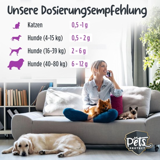 Pets Protect 100% Pure TAURIN Powder for Cats & Dogs 150 g | Healthy Retina & Organ Function | Immune System & Metabolism | Strengthening Cardiovascular System | Made in Germany Pets Protect 100% Pure TAURIN Powder for Cats & Dogs 150 g | Healthy Retina & Organ Function | Immune System & Metabolism | Strengthening Cardiovascular System | Made in Germany