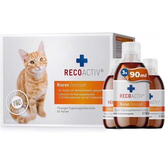 RECOACTIV® Kidney Tonic For Cats, Food Supplement For Cats With Kidney Disease As Well As For Prevention, Tonic For Cat's Convalescing From Kidney Failure RECOACTIV® Kidney Tonic For Cats, Food Supplement For Cats With Kidney Disease As Well As For Prevention, Tonic For Cat's Convalescing From Kidney Failure